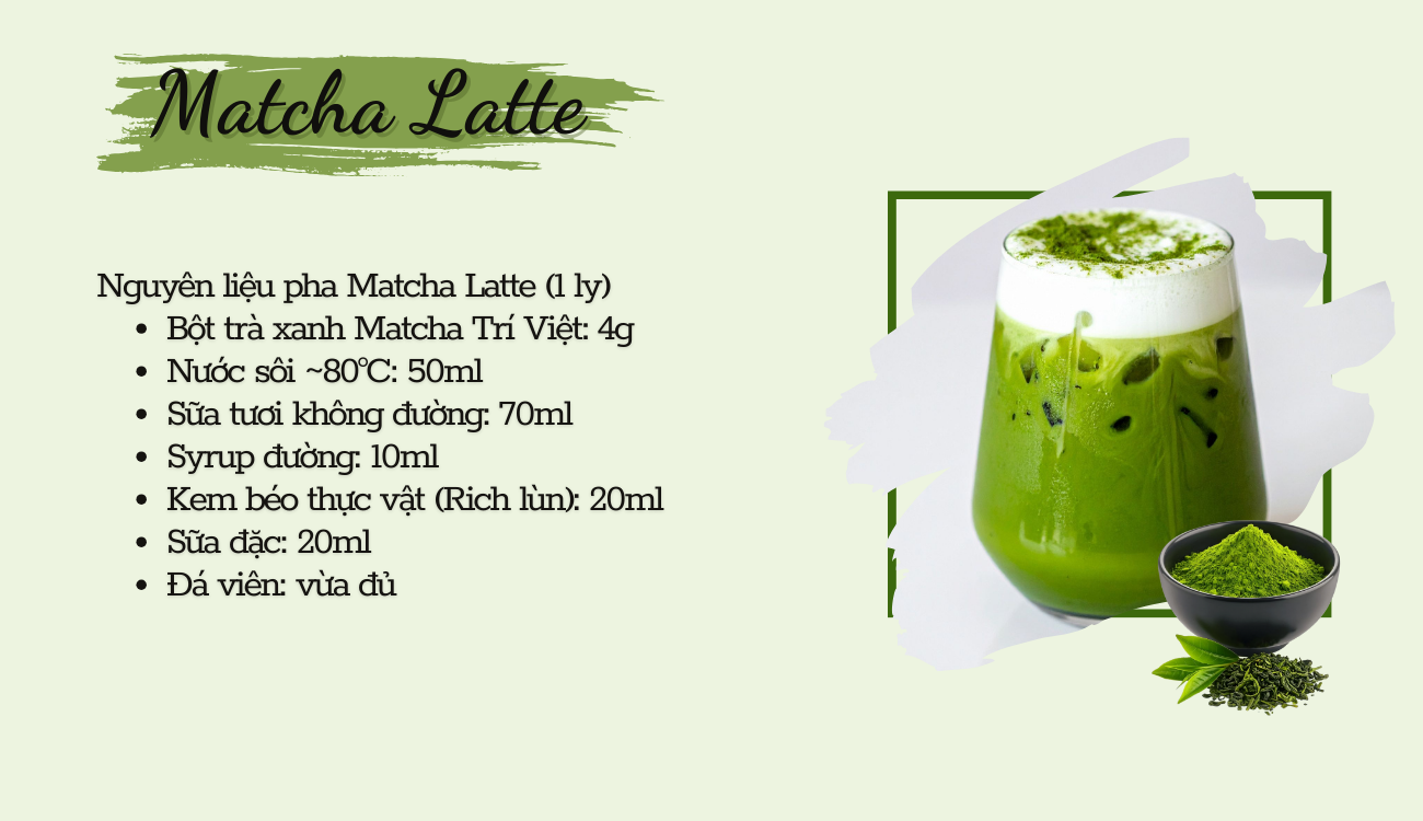 Nguyên liệu pha Matcha Latte