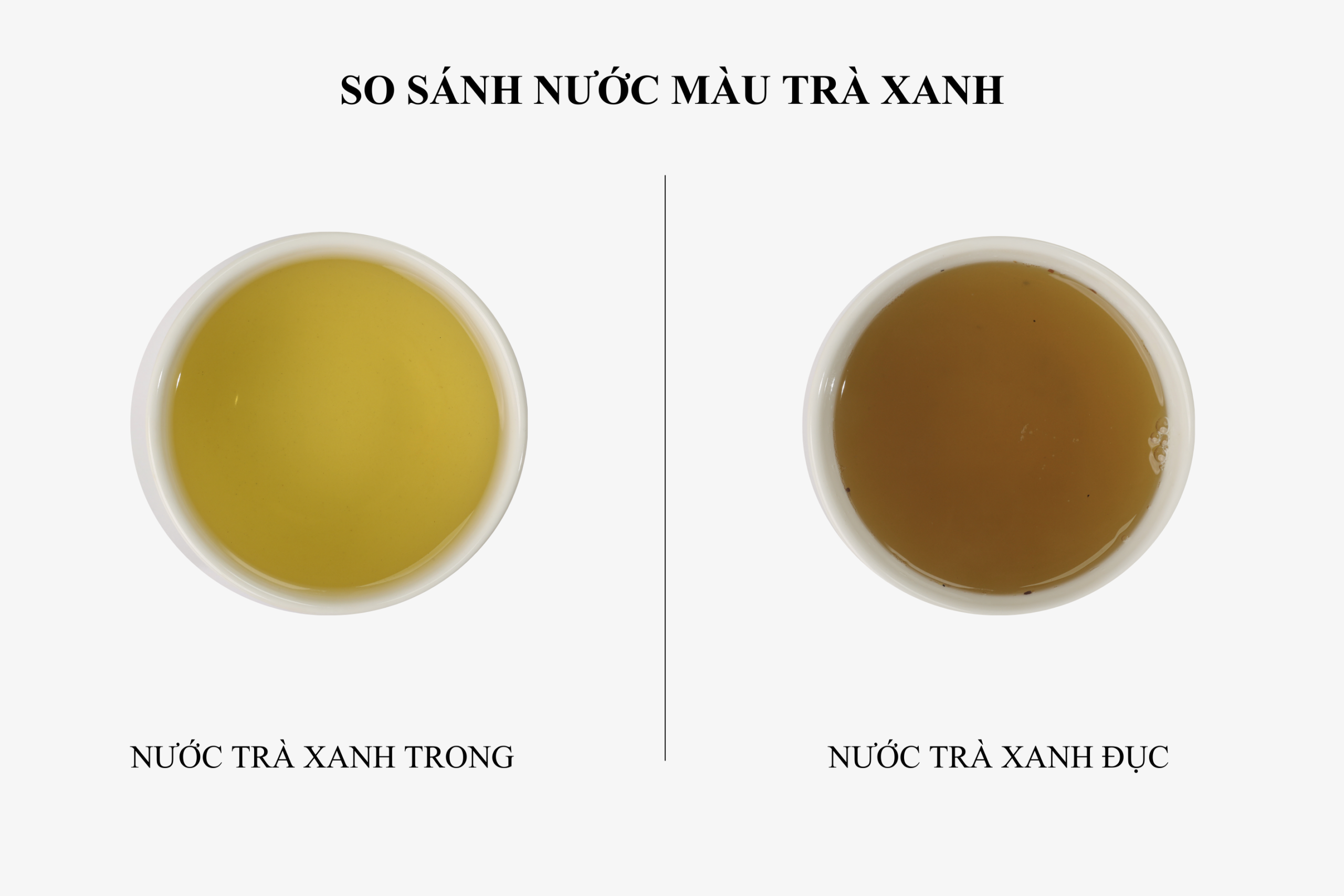 So sánh trà xanh trong & trà xanh đục