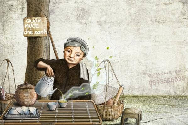 Uống trà dân gian xưa 