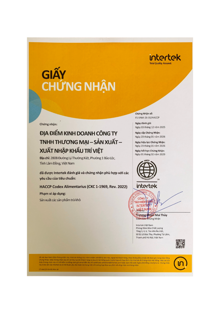 HACCP – Codex Alimentarius  (CXC 1-1969, Rev. 2022) Chứng nhận hệ thống nhận diện và kiểm soát mối nguy an toàn thực phẩm