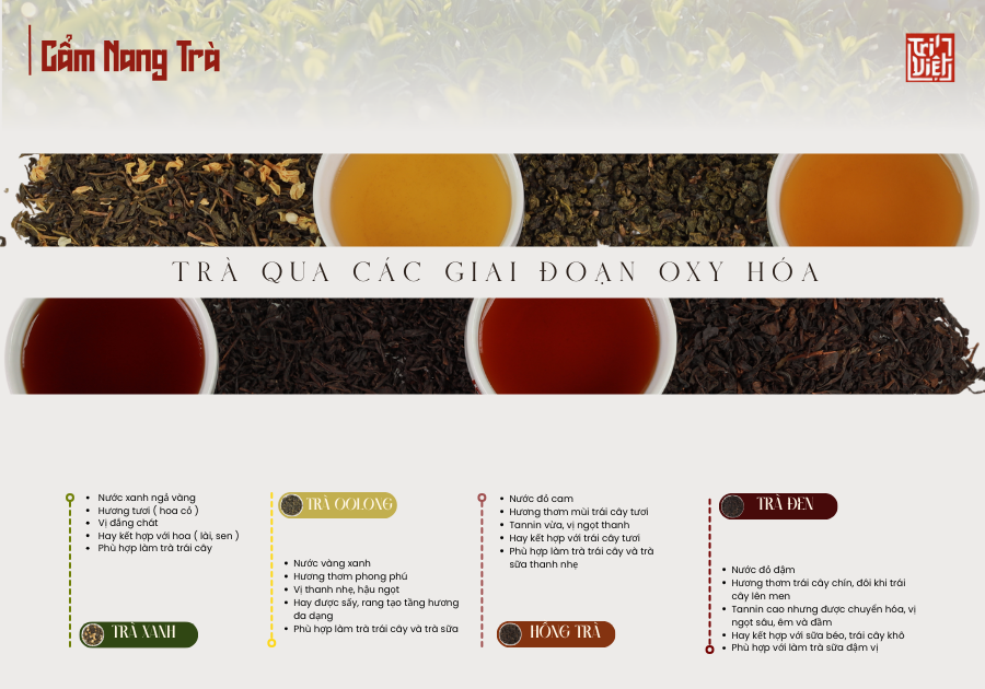 Trà qua các giai đoạn Oxy hóa